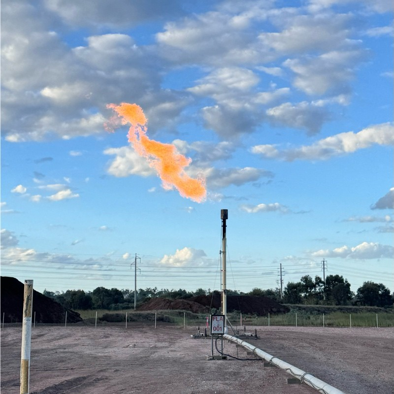 Coal seam gas flare stack at a Bowen Basin mine site